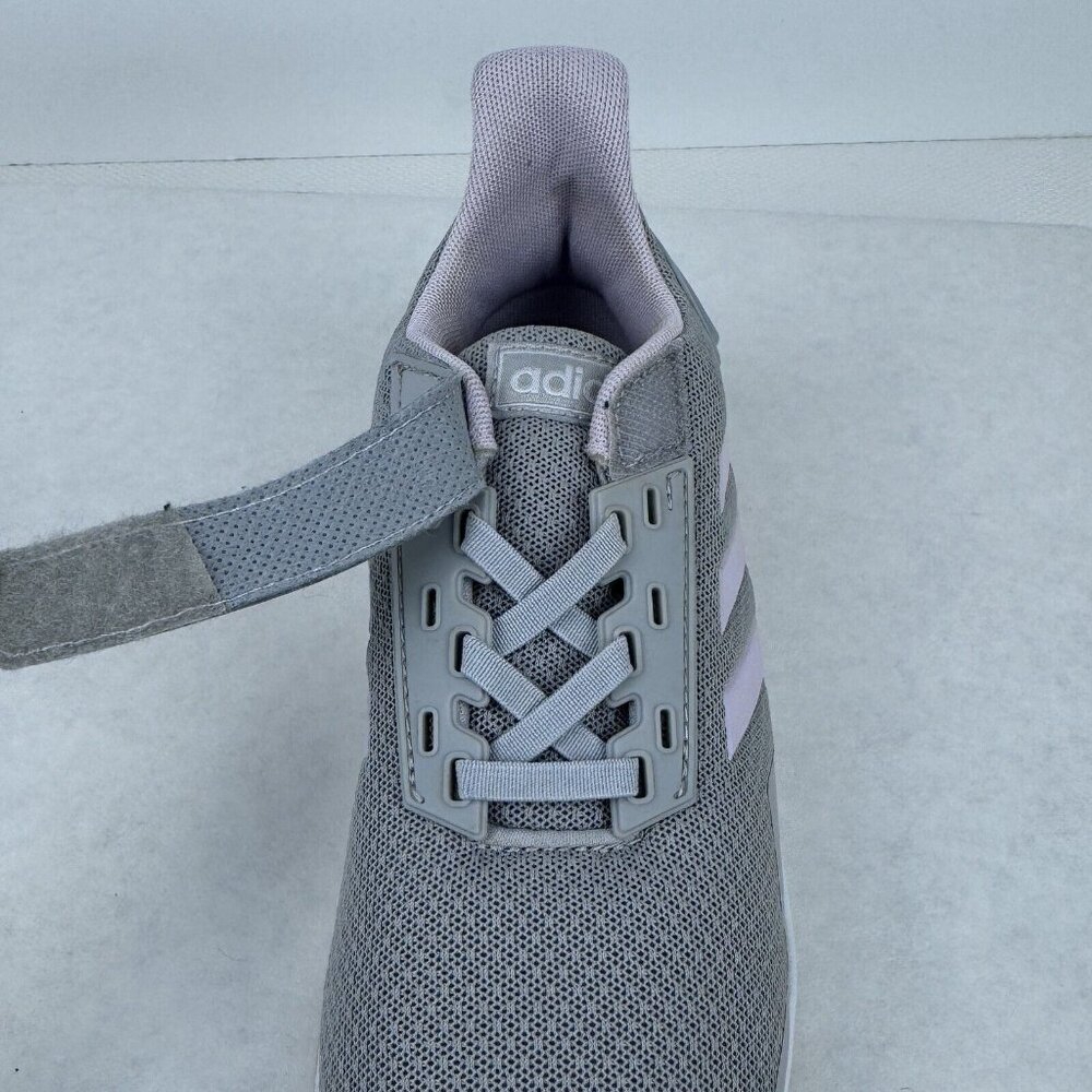 Adidas Cloudfoam Adiwear Sneaker Womens Size 2 Gray Pink White Hook Loop Closure - Picture 6 of 12